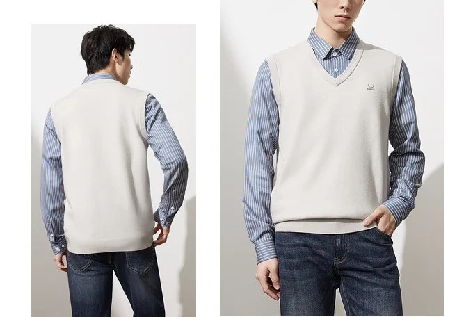 

Мужской вязаный свитер 026, искусственный двухсекционный модальный автобусный теплый топ Faion Urban Sle ort Sve V-Ne Easy Care, повседневная одежда