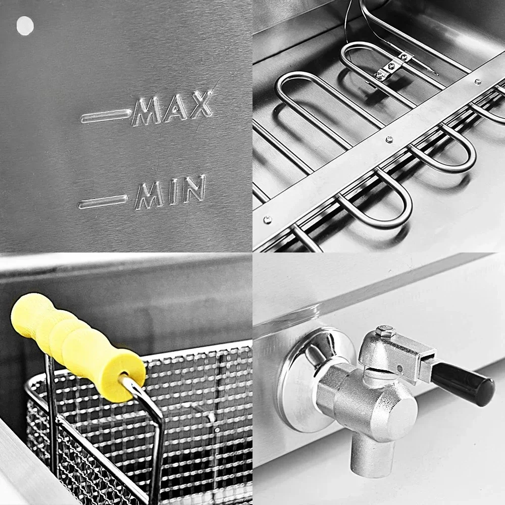 

2025 New Style Big Capacity Commercial Electric Deep Fryer With Multi-function Cooking Snacks 30 Liters Oil Tank