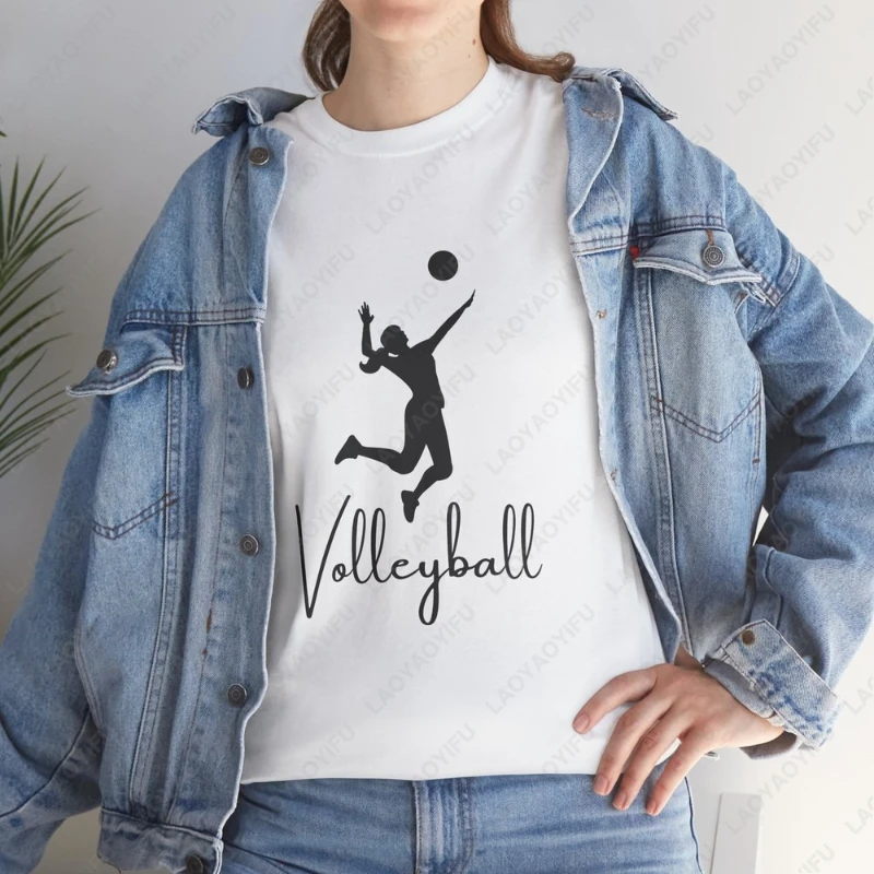 

Volleyball Player Girl TShirt Unisex Sports Team Clothing Simple Printed Tops Wen Women Modal Camisetas Harajuku Casual Tee Gift