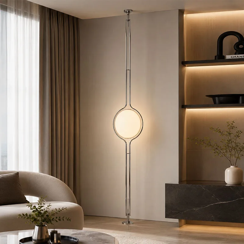 Nordic modern minimalist new design artistic atmosphere LED floor lamp, stainless steel acrylic, adjustable height