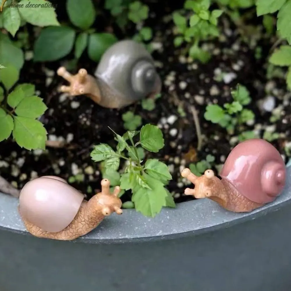 Miniature Garden Decor Succulent Aquarium Landscaping Animal Sculpture Garden Decor Resin Snail Sculpture Ornament Simulation