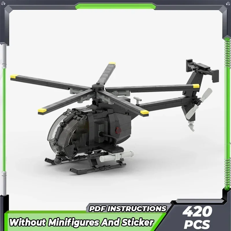 Moc Bausteine Militär Modell MH-6 Kleine Vogel Kämpfer Technologie Modulare Blöcke Geschenke Spielzeug Für Kinder DIY Sets Montage