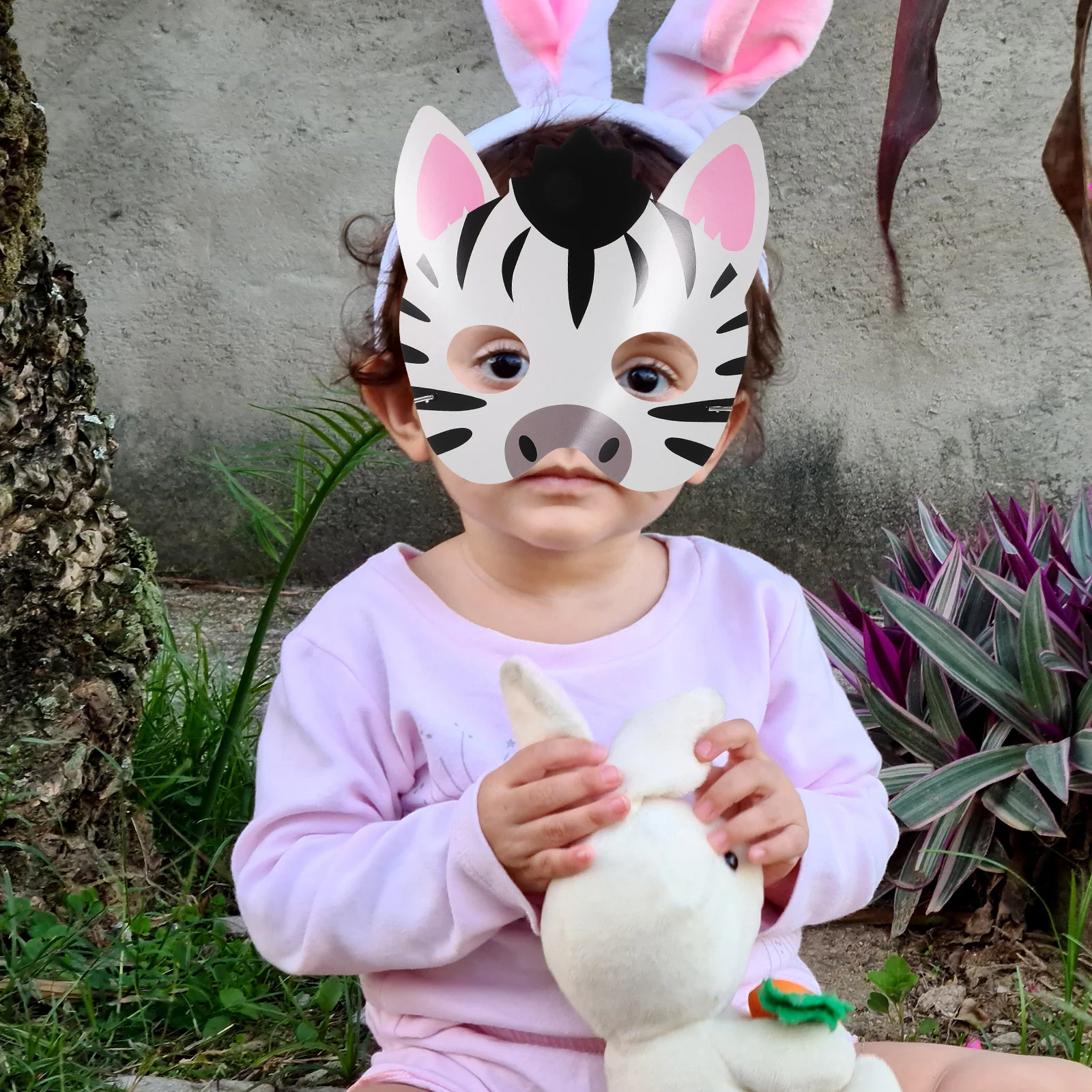 16Pcs 동물 종이 마스크 내구성 재사용 가능한 만화 동물 마스크 파티 호의 할로윈 코스프레 어린이 생일 장식