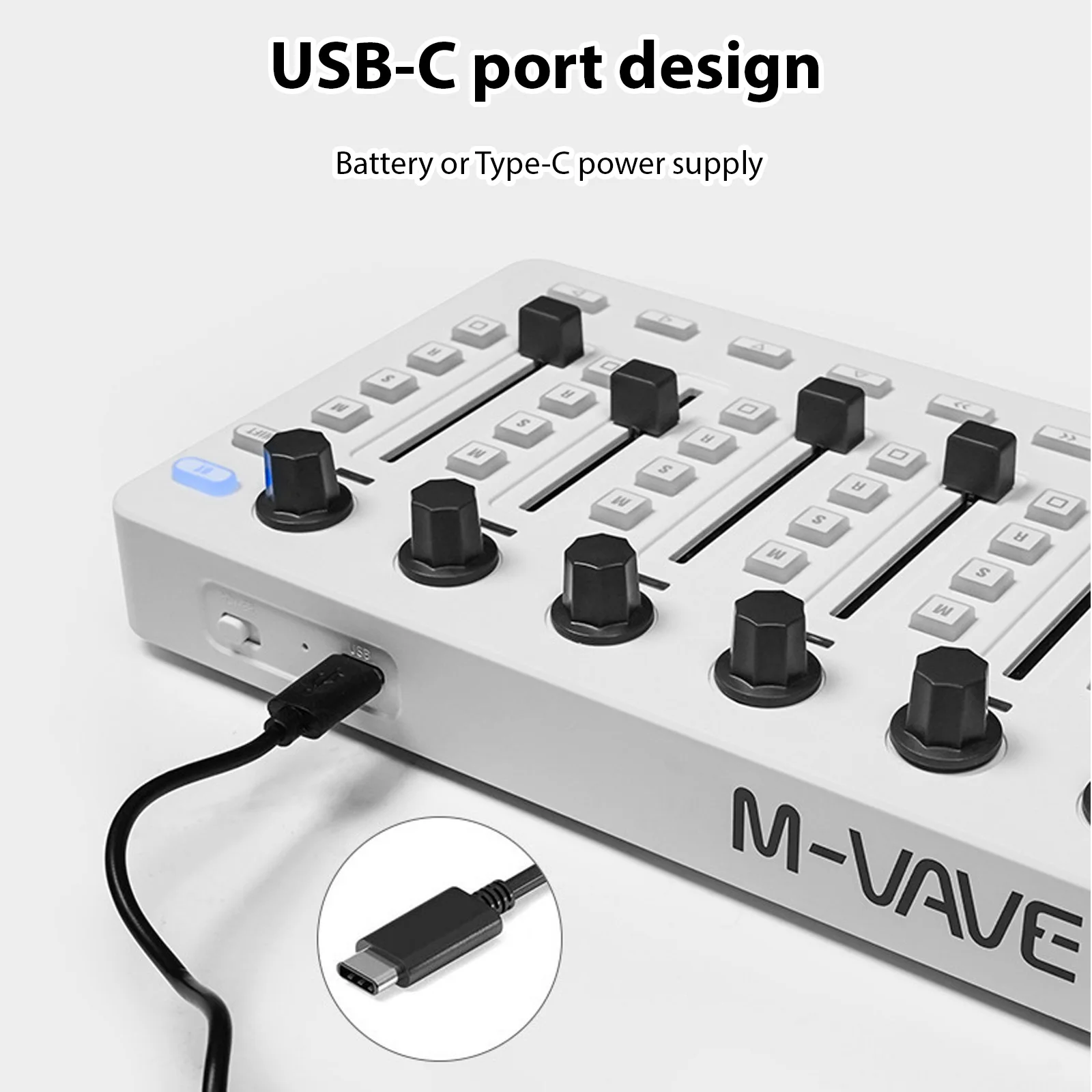 M-VAVE SMC-Mixer Wireless MIDI Controller Mixing Console BT Connection USB Controller Mixer for Most Electroacoustic Instruments