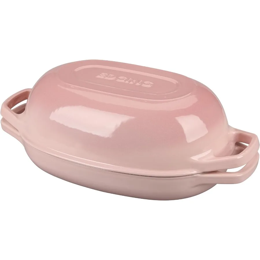 Enameled Cast Iron Oval Dutch Oven Pot with Lid for Sourdough Bread Baking Oval Bread Pan Perfect for Home Bakers 5qt Capacity