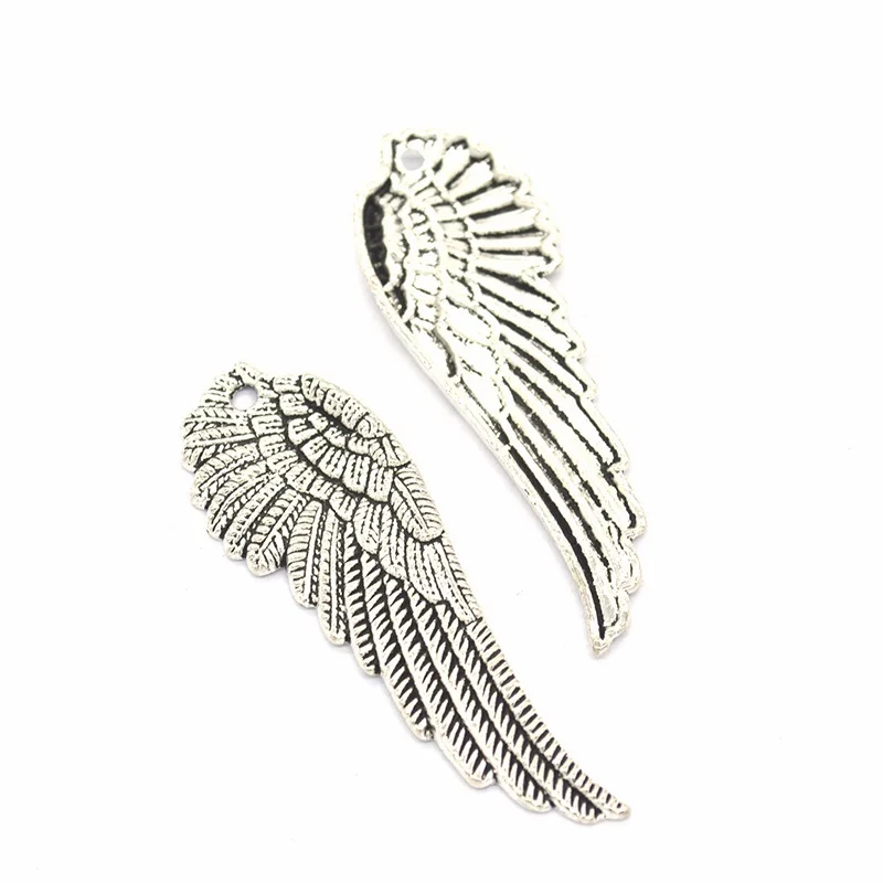 9 pcs free shipping Champagne gold colour charms diy metal  wing pendant for necklace&bracelets jewelry making 51*18 mm D402