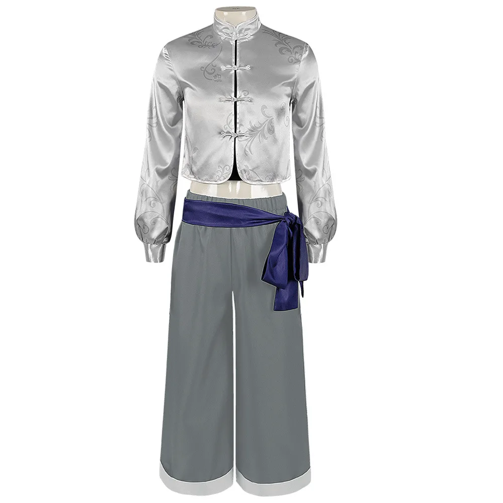 Anime Blue Lock Nagi Seishiro Cosplay Kostüm chinesischen Stil Kung Fu Uniform Halloween Rollenspiel Top Hosen Männer Perücke vollen Anzug