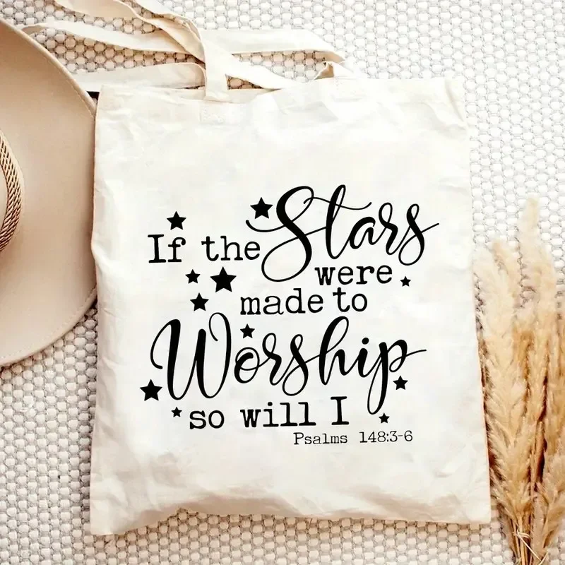 حقيبة يد كريستيانية أنيقة مع طباعة آية الكتاب المقدس - حقيبة كتف قماشية ذات سعة كبيرة للتسوق والسفر والأنشطة الخارجية #6