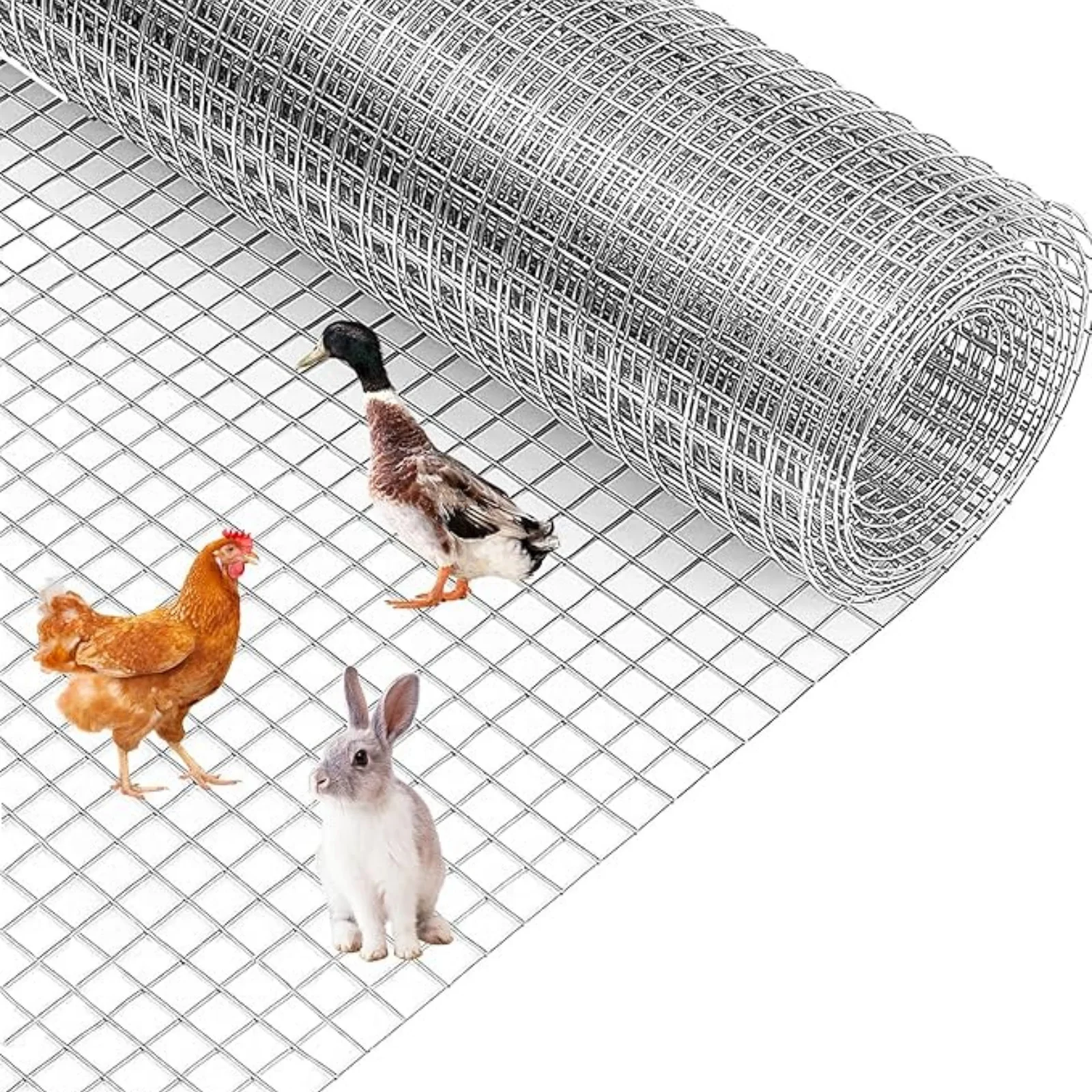 1/2 -36 In X 50 FT Hardware Cloth, 19GA Chicken Wire Fencing, Galvanized Welded Wire Mesh Roll for Poultry Netting Cage, Chicken