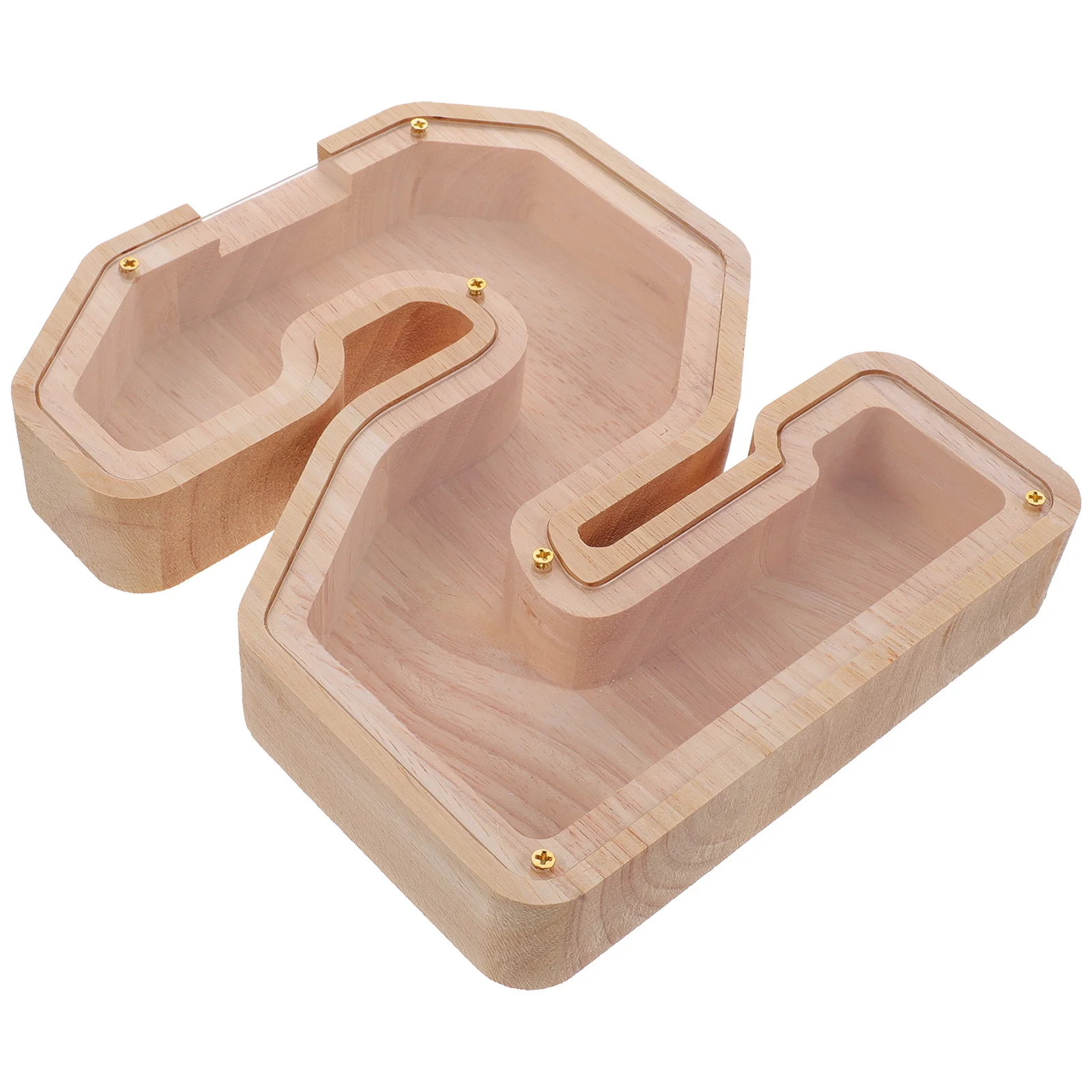 Doorzichtige houten spaarpot voor kinderen Multifunctionele geldbesparende doos Desktop muntbank voor kinderen Boerderijstijl decoratie