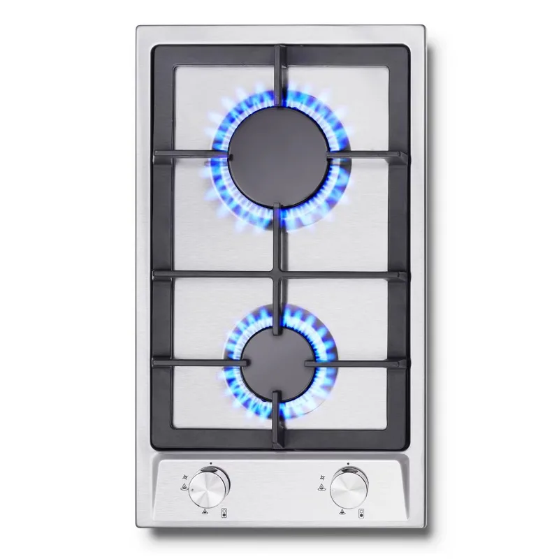 

Stainless Steel Gas Cook top, 2-Burner Gas Stove with Automatic Flame Protection, Compatible with Natural Gas and Propane