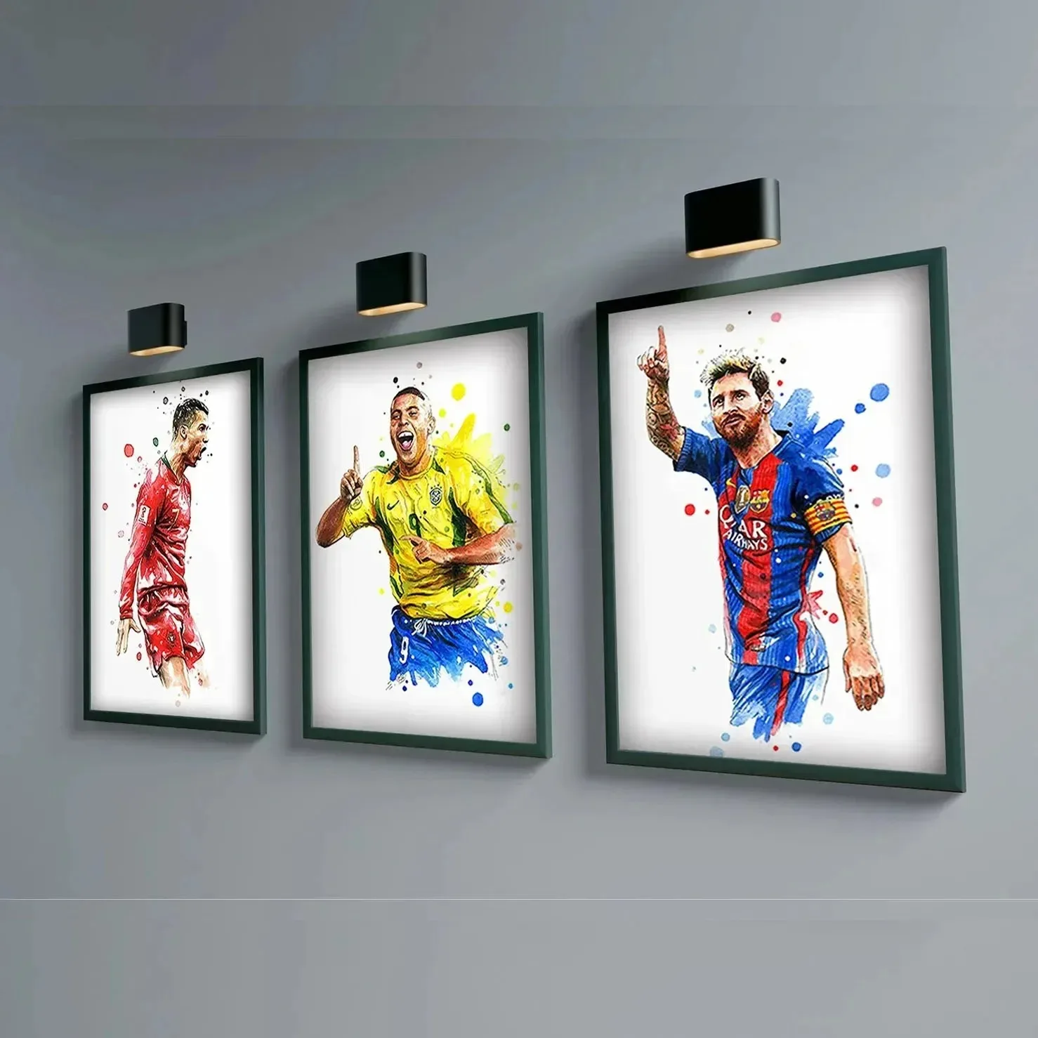 Watercolor Soccer Star Wall Art Poster Dorm Room Home Decor Pop Canvas Painting Mural Collection Picture Print Artwork Decor