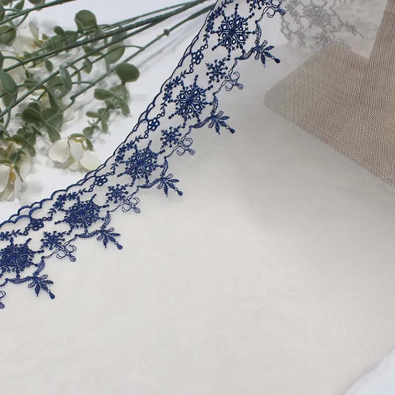 

30Yards Navy Blue Embroidery Lace Trim Clothing Accessories Dress Sewing Costume Lace Underware Lingerie