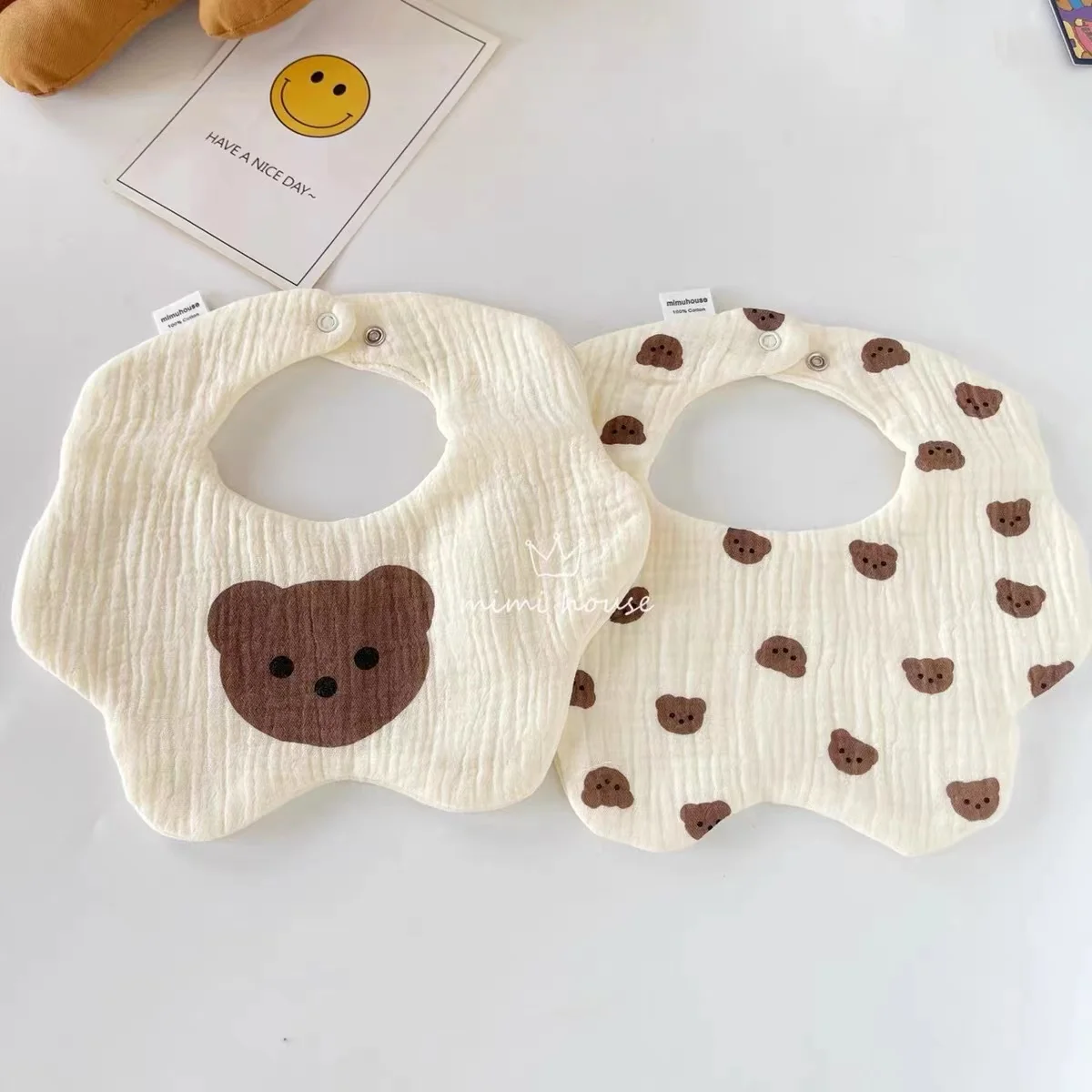 Baby Bib Waterproof Newborn Burp Cloths Cotton Girls and Boys Work Bibs Cute Print Soft Baby Feeding Accessories