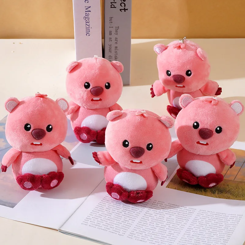 Cartoon Nette Biber Puppe Spielzeug Schlüsselbund Schul Anhänger Kawaii Kleine Biber Plüsch Spielzeug Tasche Charme kinder Spielzeug Geschenke