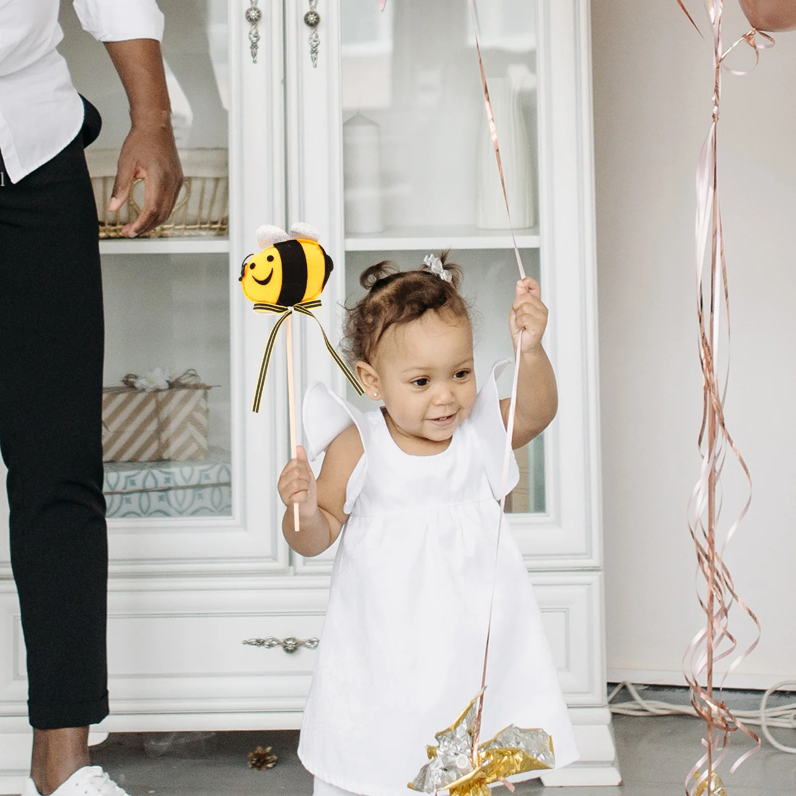 

Wand For Girls Ribbon Design Kids Fairy Stick Birthday Party Favor Cosplay Prop Stage Performance Handheld Magical Stick