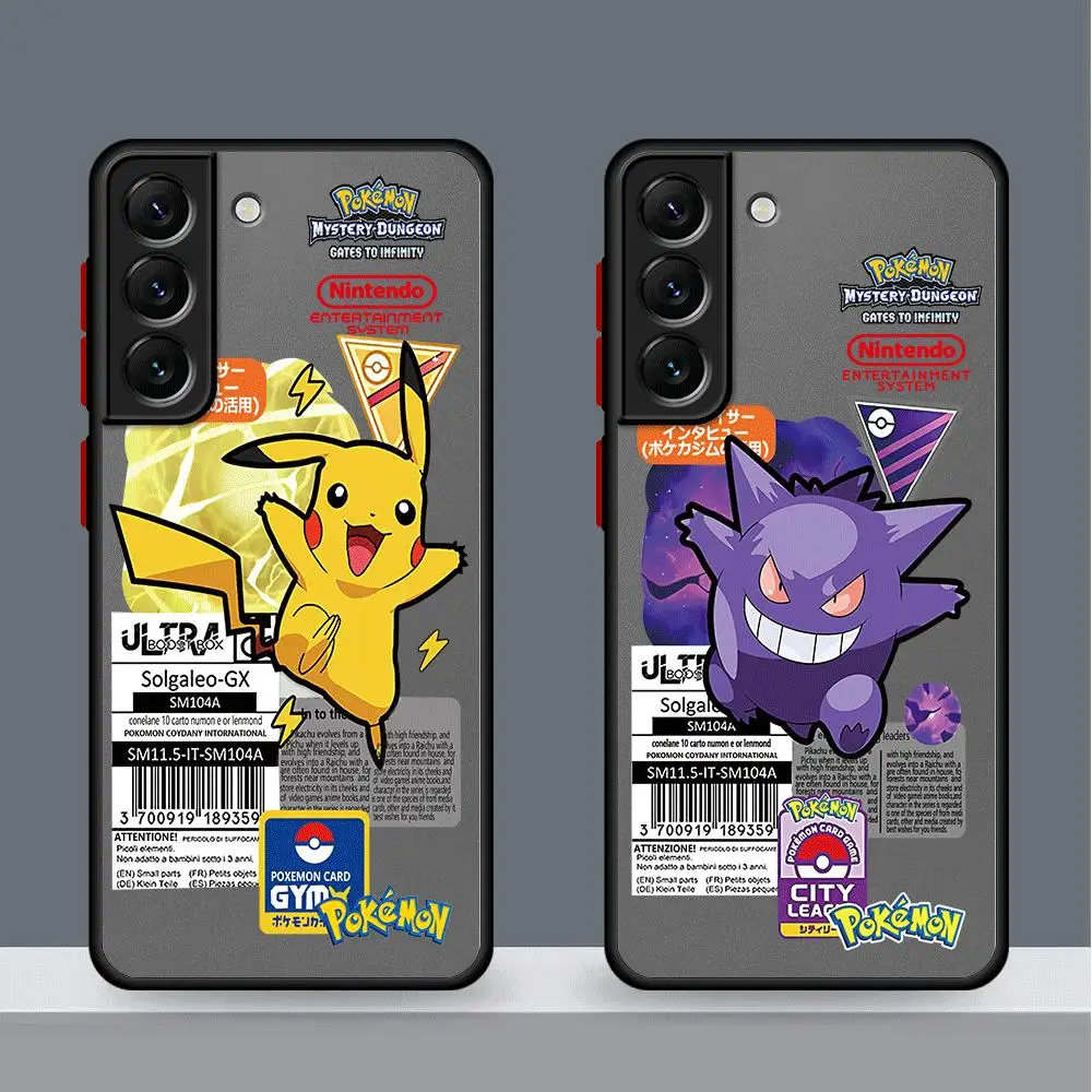 Pokemon Phone Case for Samsung Galaxy A54 A52 A14 A53 A13 A34 A21s A32 4G A31 A70 A22 5G Matte Armor Cover