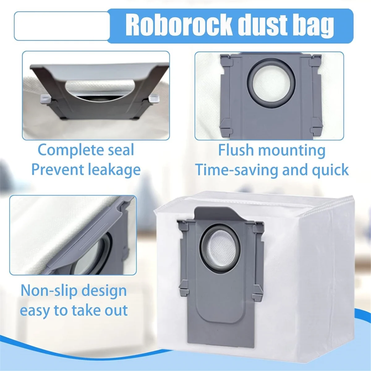 16 Pack Disposable Dust Bag for Roborock Q5 Q5+ Q7 Q7+ Q7 Max Q7 Max+ S7 MaxV Ultra S8+ S8 Pro Ultra Robot Vacuum