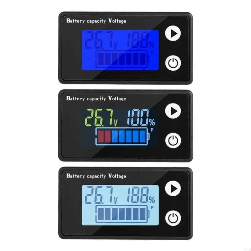 LED Display Voltmeter Waterproof Car Battery Charges Levels Indicators 9-100V Lithiums Battery Capacity Tester M4YD