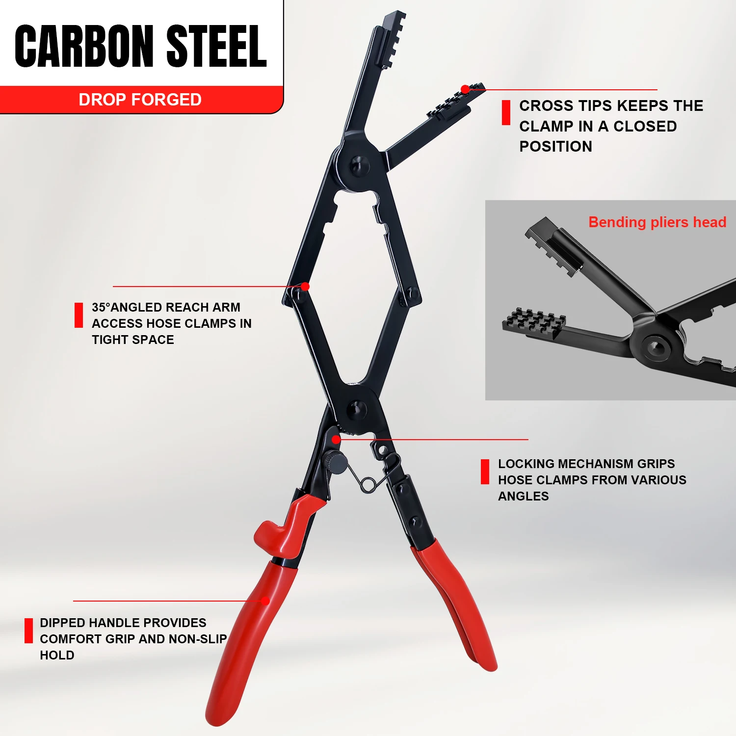 Long Reach Hose Clamp Pliers with Locking Mechanism, Extra Long Reach Hose Clamp Pliers for Hard-to-Reach Hoses - Detail 1