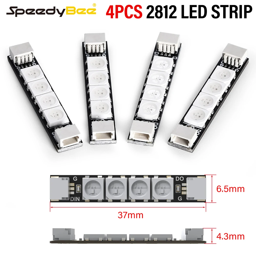 

SpeedyBee LED Light 2812 LED Arm Light RGB Arm Light Strip Programable 4PCS For 2812 Plane