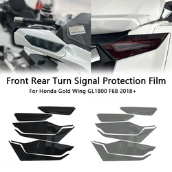 Panical Front Rear Turn Signal Protection Film Light Sticker Decals Dark Gray Black For Honda Goldwing GL1800 F6B 2018-2023