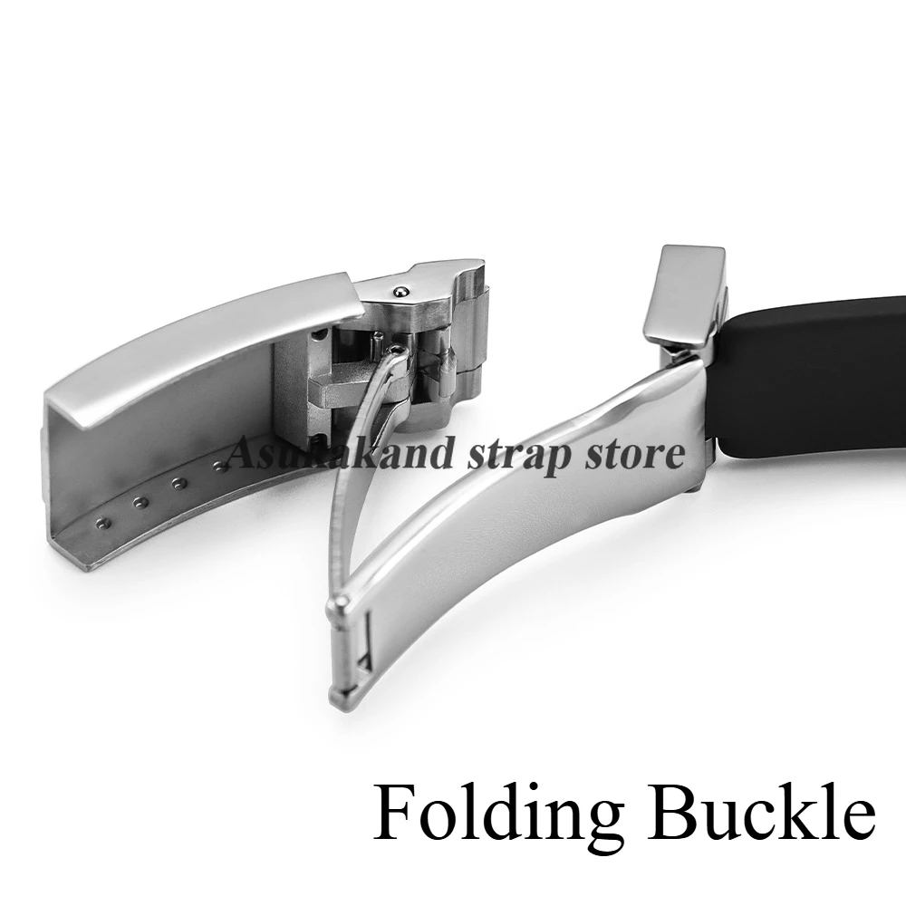 سيليكون حزام الساعات 20 مللي متر ل رولكس الغواصة ل دايتونا GMT للمياه شبح المطاط للطي مشبك حزام الساعات الرجال سوار ساعة