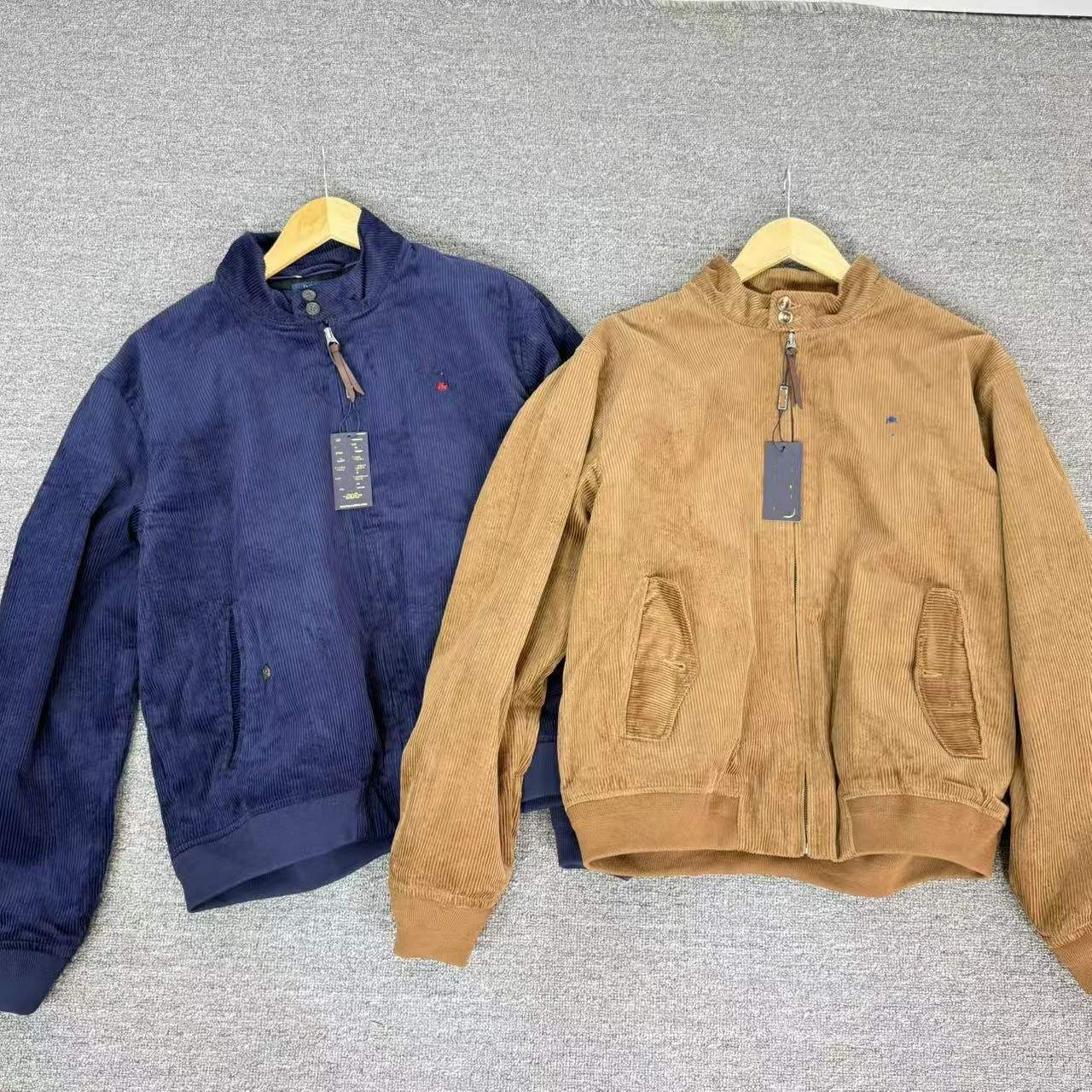 

Ретро-куртка из вельвета, двухслойная, из весенней коллекции, с длинными рукавами, на молнии, с воротником-стойкой, повседневная, свободного кроя