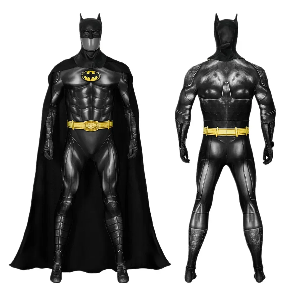 Disguise Bruce Wayne Cosplay Costume Keaton Suit 3D Digital Printing Spandex