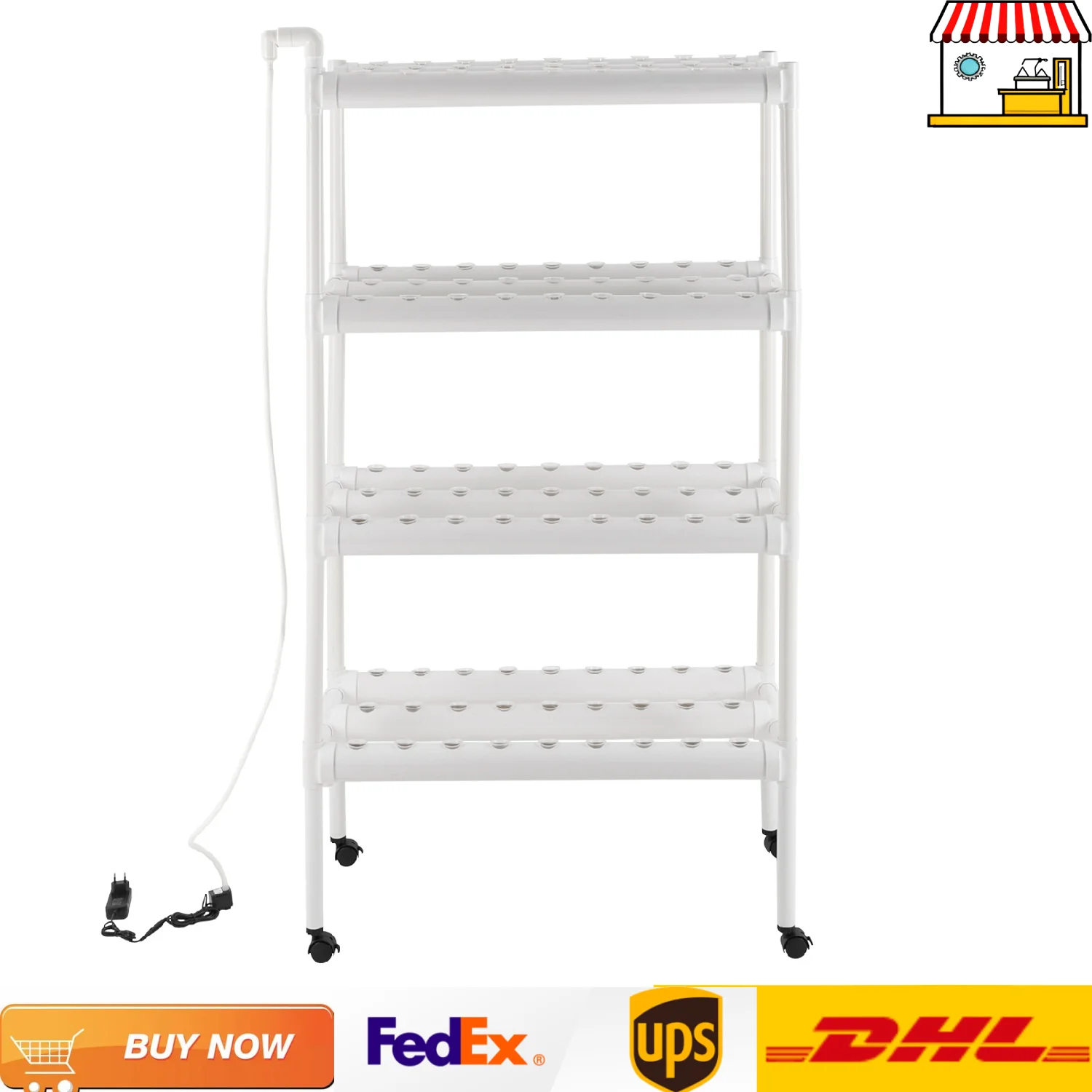 108 Sites Home Hydroponics Growing System Kit with Wheels, Pump| Garden Vegetables and Herbs Hydroponic Grow Stand