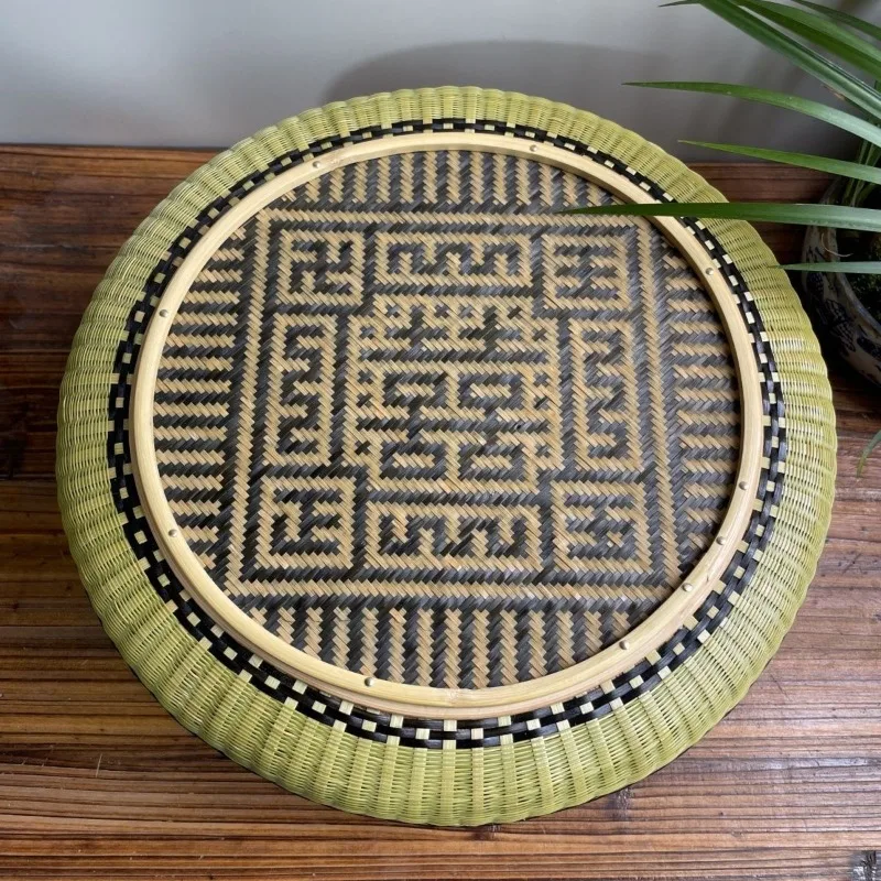 Bamboo fruit basket, storage basket, round dustpan