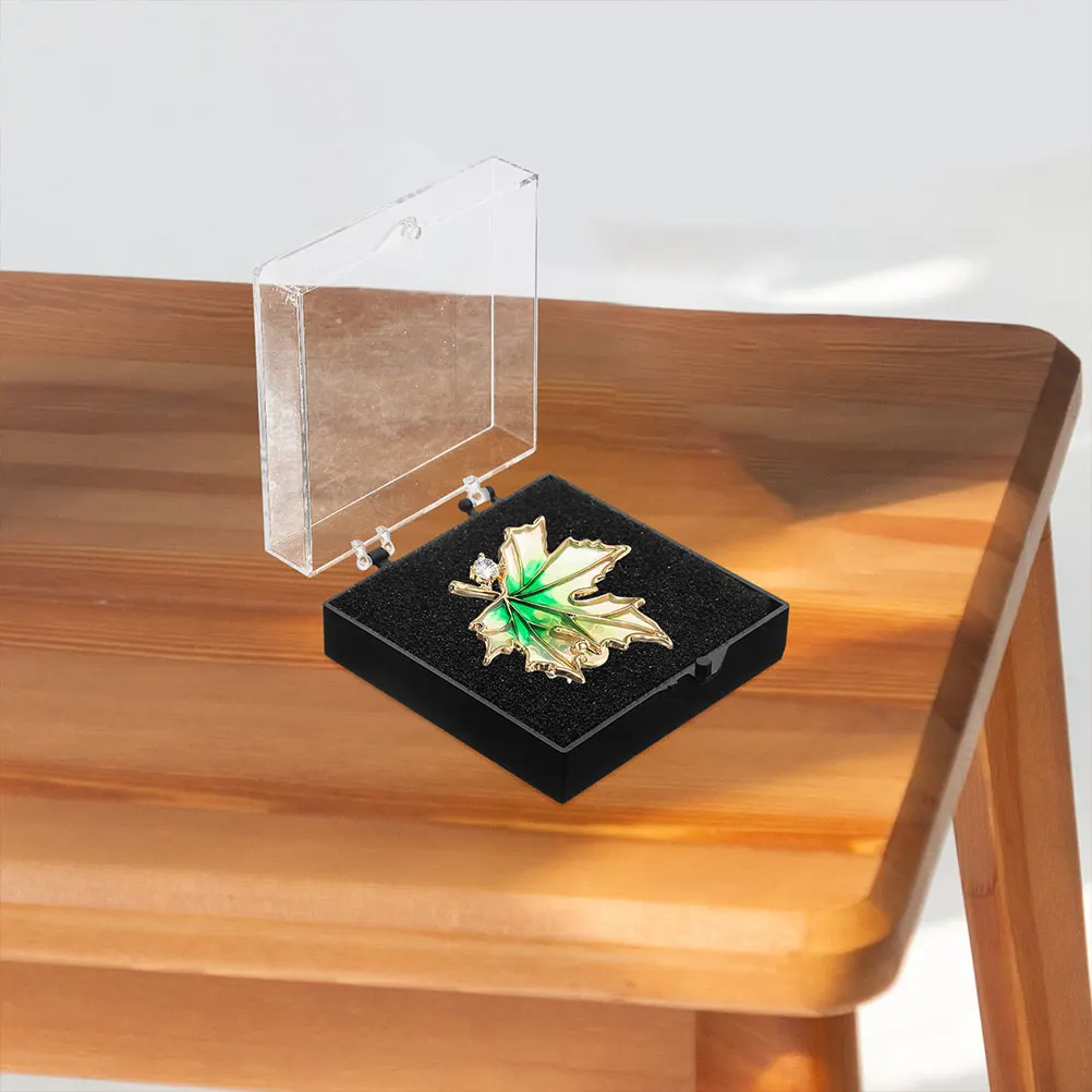 

6pcs Display Box Pin Cases Square Boxes for Lapel Pins Sponge Holder Jewelry Storage Organizer Large Individual Collecting Badge
