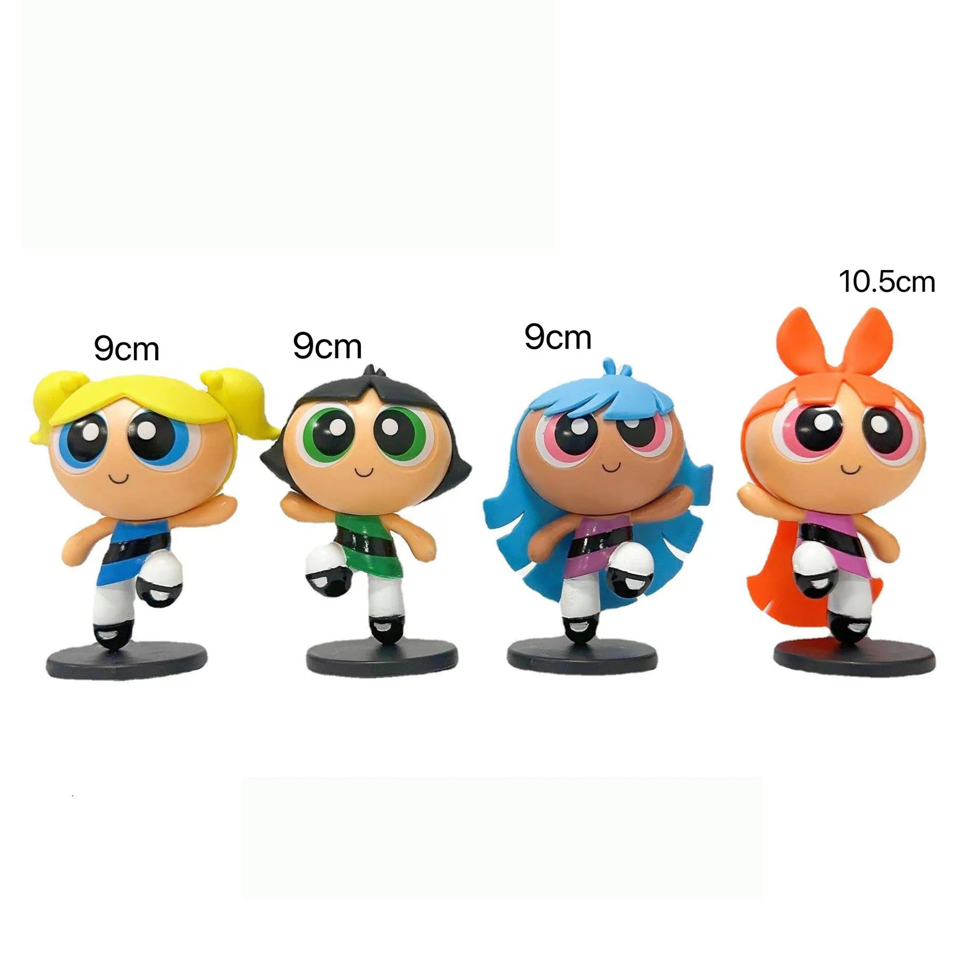 The Powerpuff Girls Action Figure Toy, Coleção Modelo Dos Desenhos Animados, Boneca De PVC, Presente, 4Pcs por Conjunto