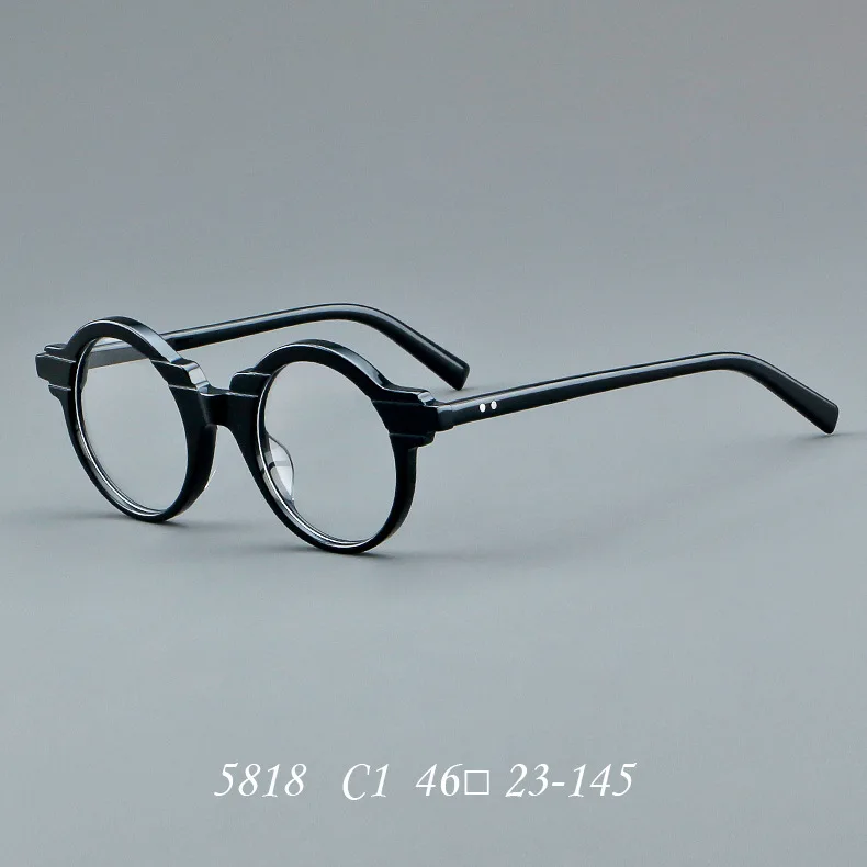 Vcka vintage acetat myopie brille rahmen runde frauen männer benutzer definierte optische rezept brillen luxus brillen-0,5 bis-10 – Detail 2