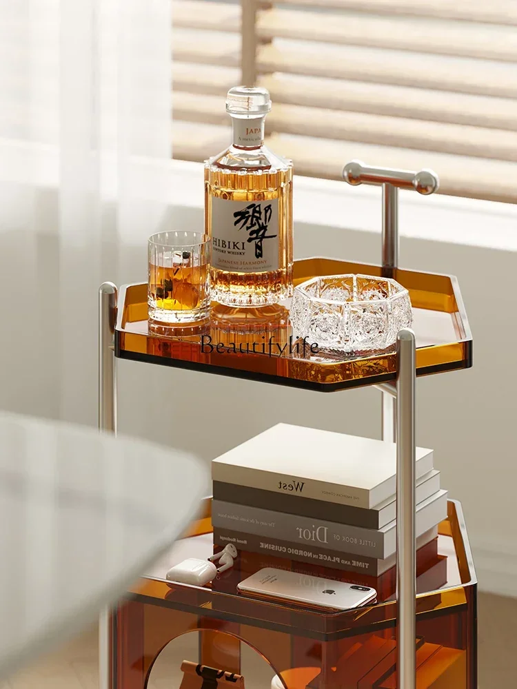 02 طاولة قهوة فاخرة ذات عربة متنقلة لغرفة المعيشة في العصور الوسطى #4