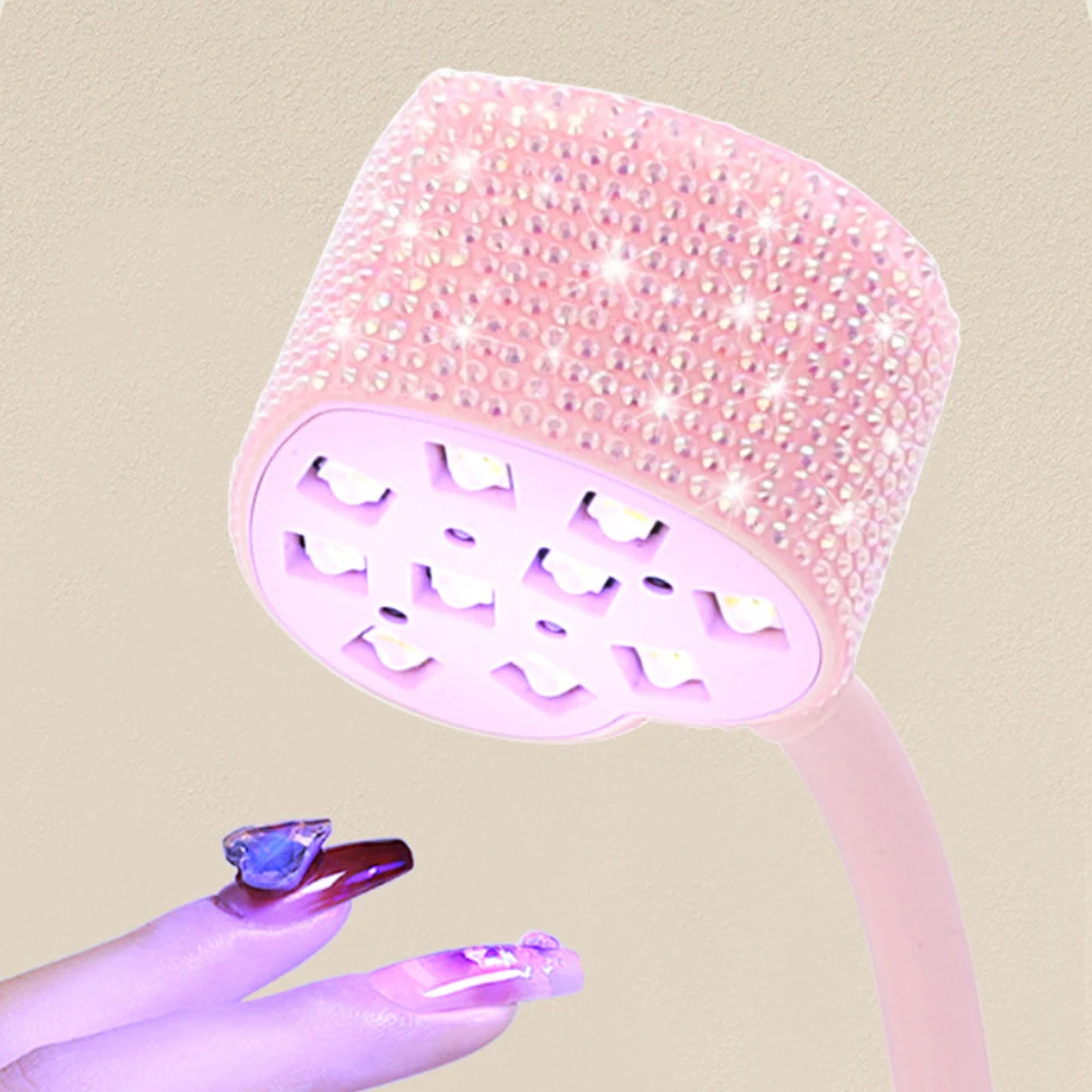 1PC Multicolor Stick Drill Heart Nail Lamp Portable Quick Dry Electricity Intelligent Sensor Light Therapy Bake Nail Gel Lamps
