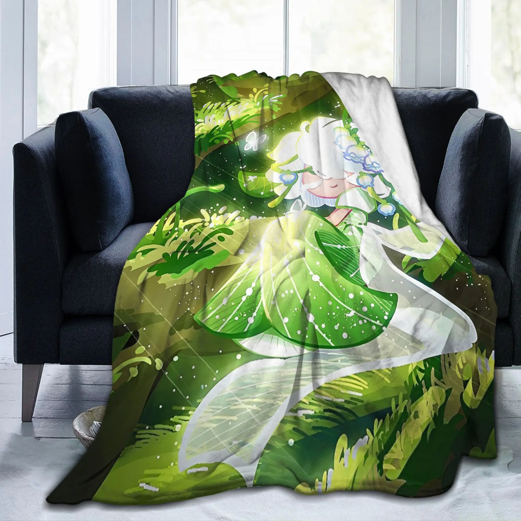 Cookie Run Kingdom White Lily Cookie Blankets Coral Fleece Plush Autumn Winter  Breathable Lightweight Throw Blankets for Sofa