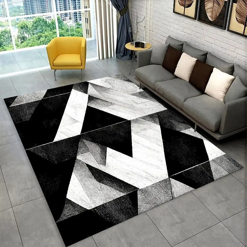 Retro Bohemian Geometric Art Lines Luxury Large Area Rug Non-slip Carpet for Bedroom Living Room Sofa Home Decor Floor Mat Gift