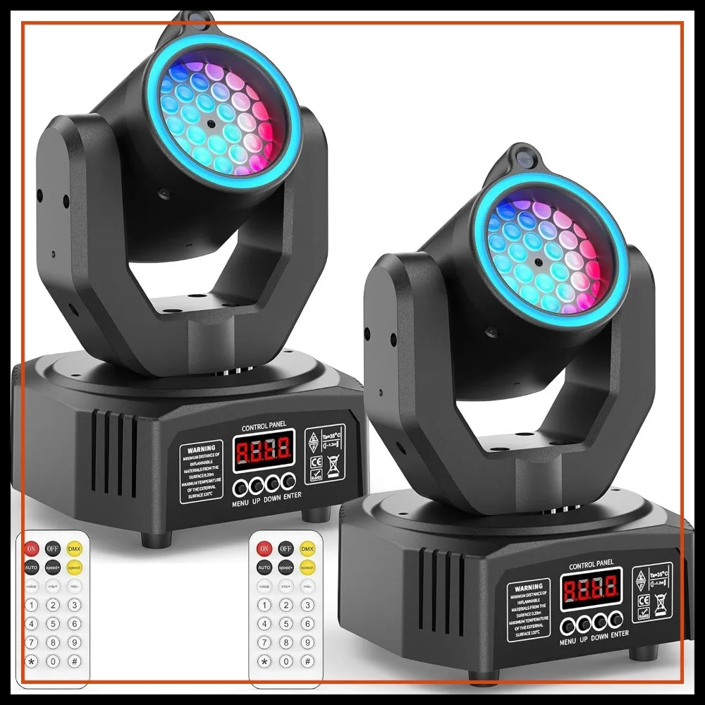 

2PCS 30W Stage Moving Head Light with Beam, GOBO, Remote, Sound Active & DMX512, 450° Pan/180° Tilt for DJ Party