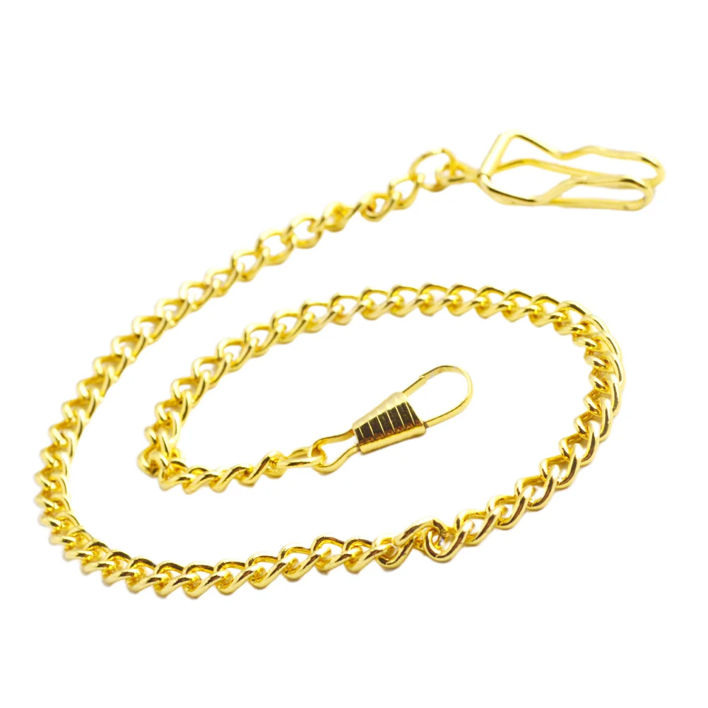 

4Pcs Metal Pocket Watch Chains 39cm Durable Retro Style Heavy Duty Closure Jeans Belt Chains Key Holders for Men Gold Silver Red