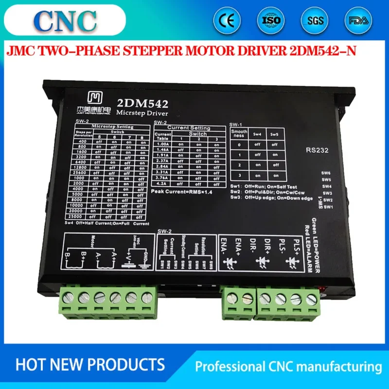 2DM542-N Two-Phase 42/57 Controller DC24V-48V 17/23 Stepper Motor Driver JMC Genuine