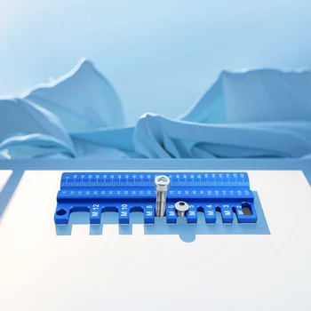 Draagbaar gereedschap van volledig aluminiumlegering, eenvoudige schroef, meetinstrument voor boorlengtes, meetinstrument voor schroefdiameter, houtbewerkingsgereedschap