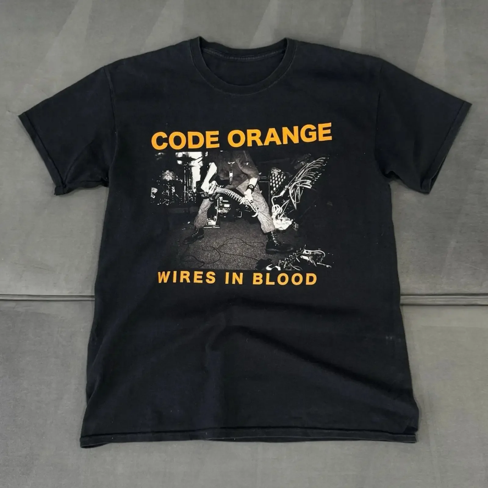 Vintage Code Orange Wires In Blood Straight To The Vein Metal Band T Shirt vintage Washed Stylish Stretched Casual homme