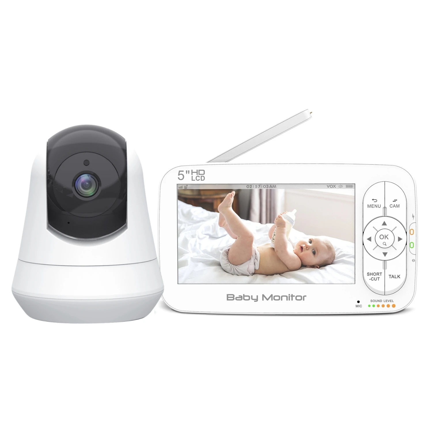 1000ft Range 5000mAh Battery Crying Detection VOX Mode Babyphone HD 720P 1080P Wireless Video Baby Monitor with Camera