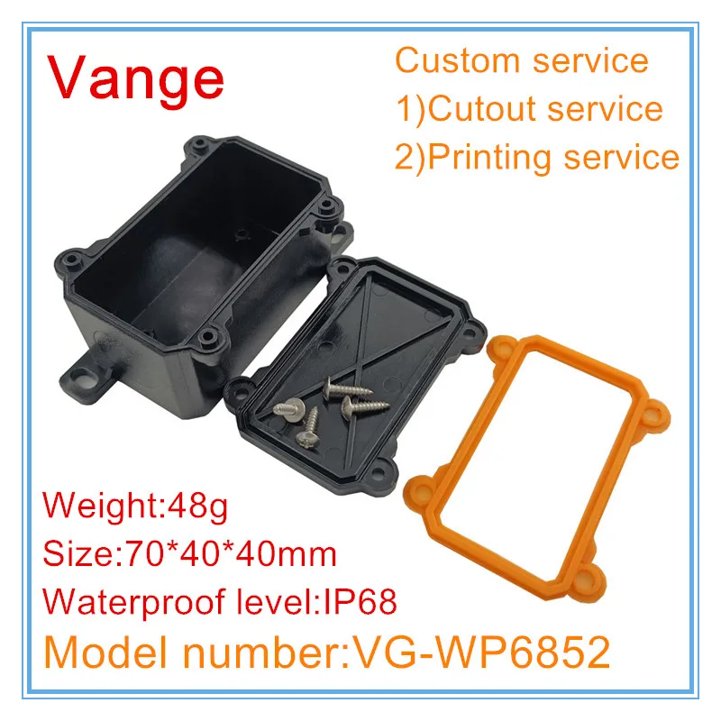 Vange IP68 waterproof enclosure 70*40*40mm PC plastic instrument housing