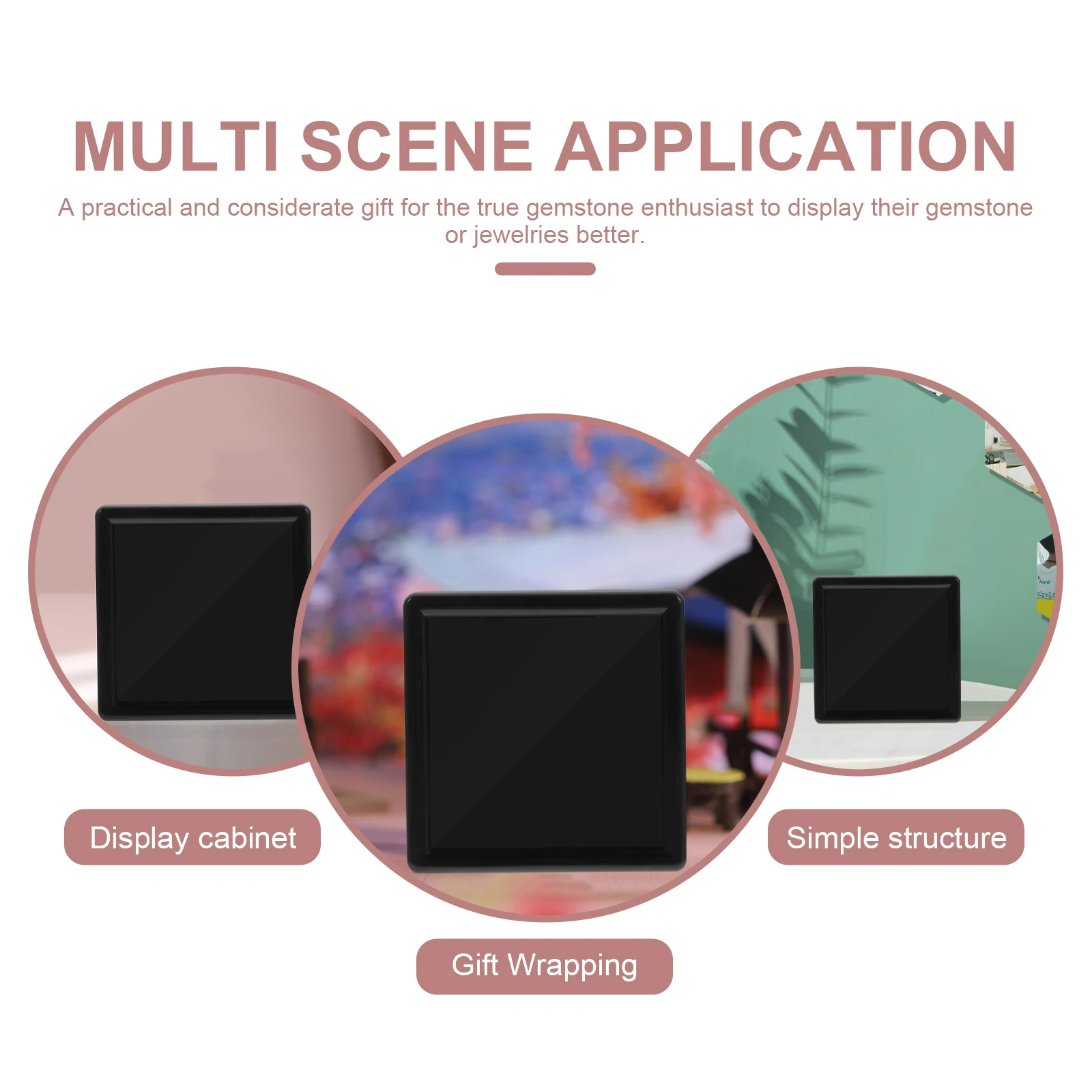 

6Pcs Gemstone Display Case Jewelry Storage Box Multi Purpose Transparent Cover Display Container for Brooch Pin Bracelet Desktop