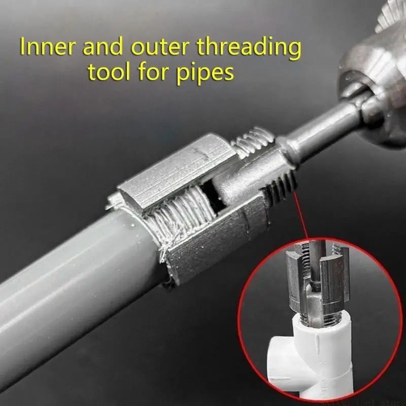 A2BE Electric Drill Pvc Pipe Threader PVC Thread Maker Tool PVC Thread Maker Tool for Electric Drill Water Pipe Screw Tool