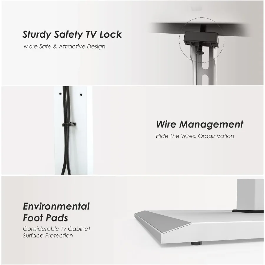 Tall Corner Floor TV Stand with Iron Base and Swivel Mount Designed for 5085 Inch Large LCD LED TVs Adjustable Height Shelf Sup