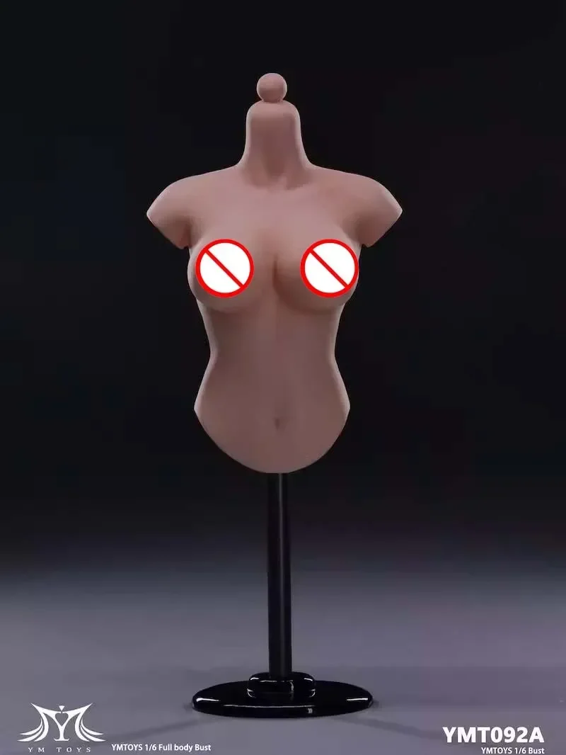 

YMT092 YMT093 1/6 Scale Half Body Bust Display Stand with Female Head Sculpture for 12'' Soldier Action Figures Toys