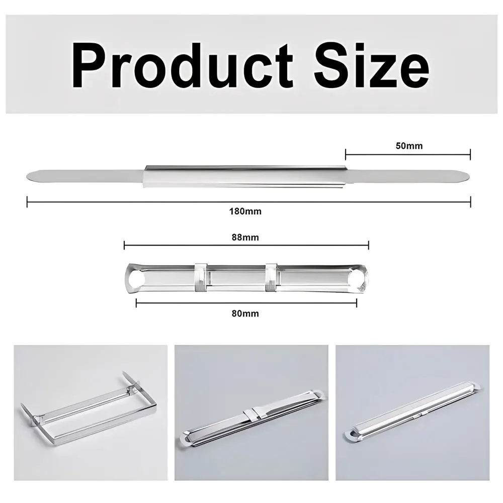 50pcs Metal Document Binding Clips, Double-Hole Binding Clips, 80mm Hole Spacing, Document Strip Fasteners